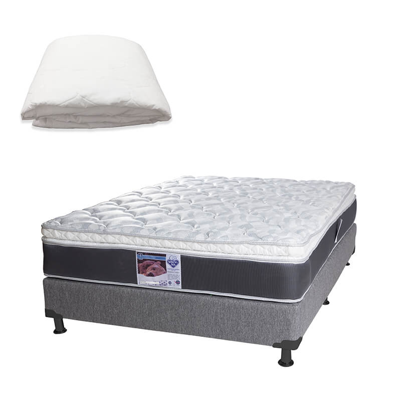 Colchón Individual Spring Air + Box Plomo y Protector