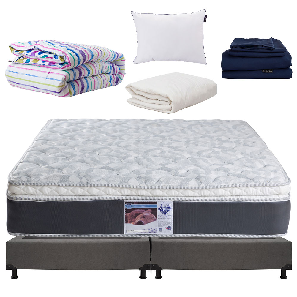 Foto 1 | Colchón King Size Spring Air + Box Bless + Almohada One y Sábanas Softy