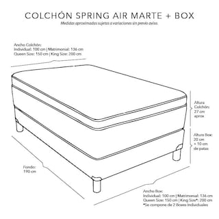 Foto 6 | Colchón Queen Size Spring Air y Box Plomo