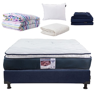 Foto 1 | Colchón Matrimonial Spring Air + Box Bless + Almohada One + Protector y Sábanas Softy