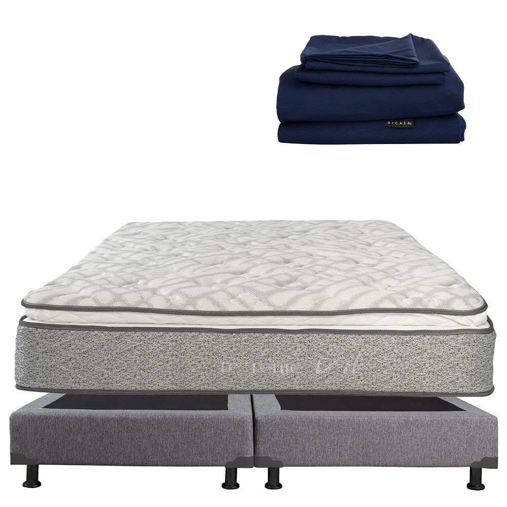 Colchón Restonic Vail King Size + Box Plomo+ Sábanas Softy