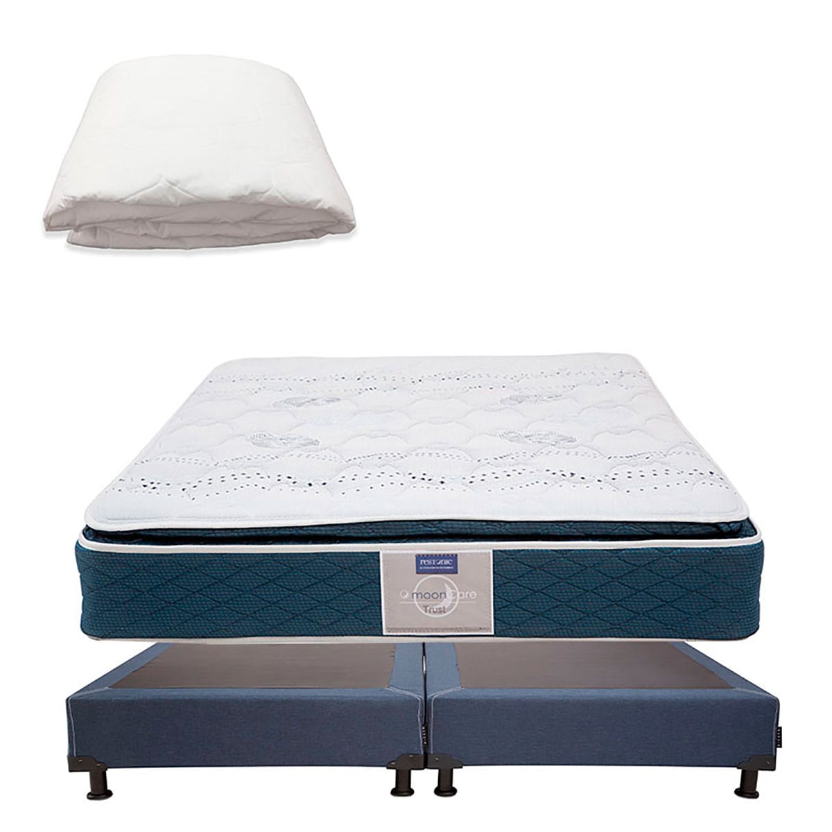 Colchón King Size Restonic Trust + Box Blu Dicasa + Protector de Colchón $12,649