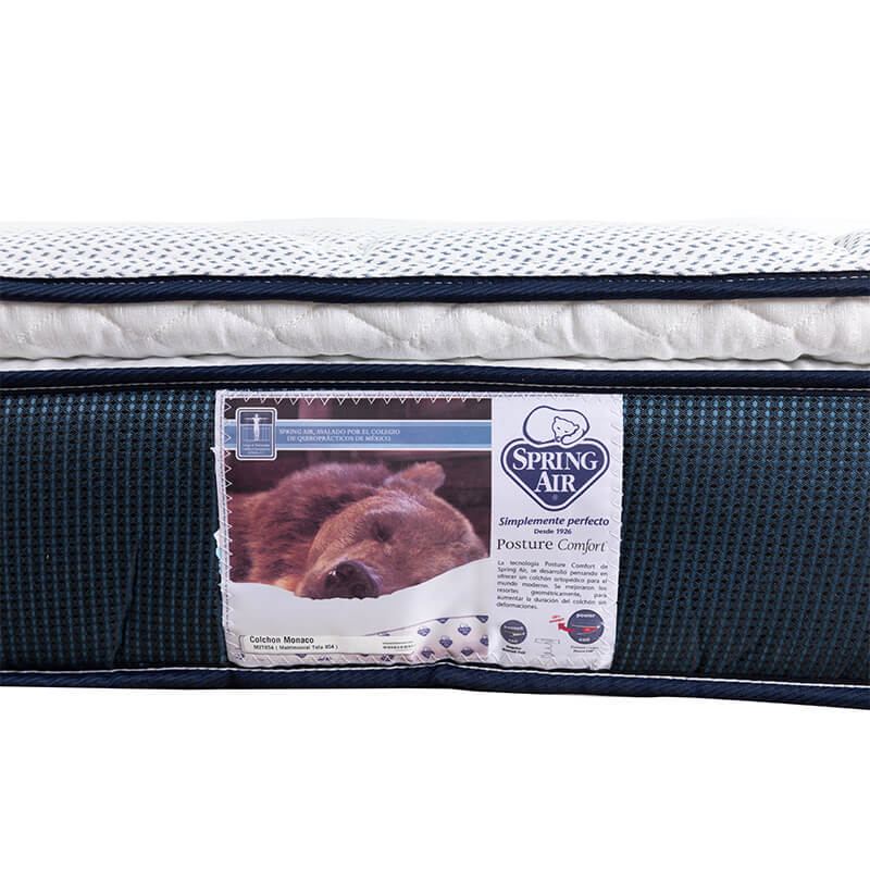 Foto 4 | Colchón Spring Air Mónaco color Azul King Size + Almohada One + Protector de Colchón + Sábanas Softy