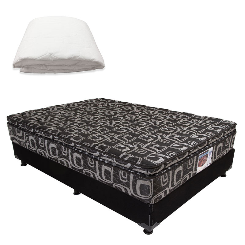 Foto 1 | Colchón Spring Air Morgan Matrimonial + Box Black + Protector