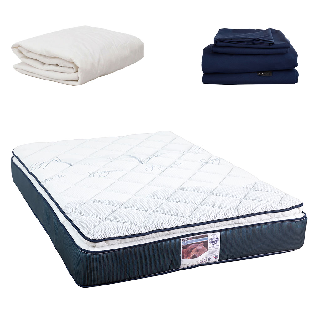 Colchón Spring Air Mónaco King Size + Protector De Colchón + Sábanas Softy $8,199