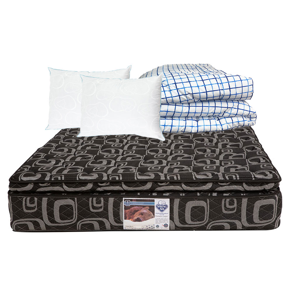 Foto 1 | Colchón Spring Air Morgan King Size + 2 Almohadas Oso + Edredón Palermo