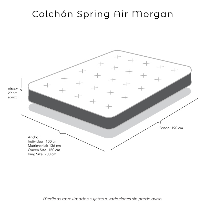 Foto 6 | Colchón Spring Air Morgan Queen Size +2 Almohadas Oso + Protector de Colchón
