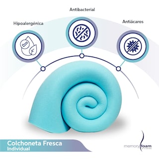 Foto 2 | Colchoneta Individual Memory Foam Azul