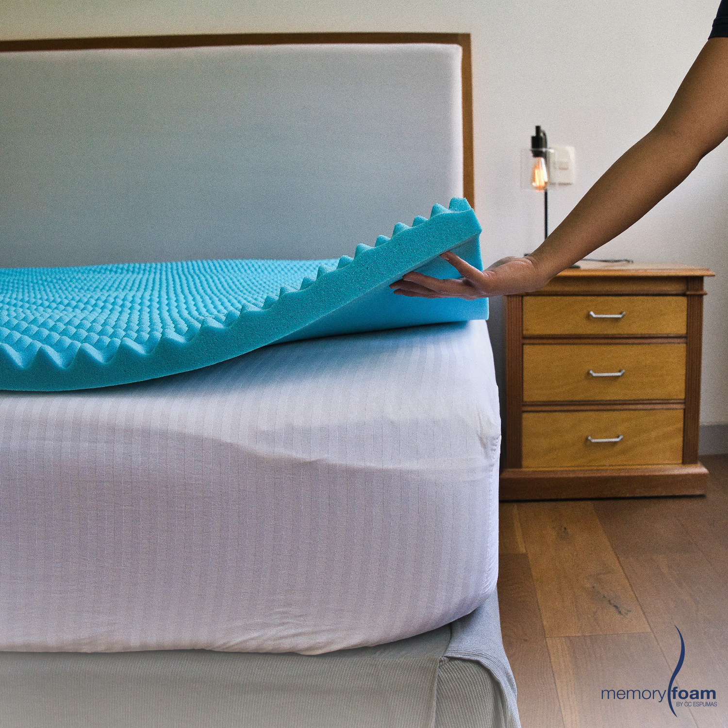 Foto 7 | Colchoneta Cool Wave Memory Foam Individual Azul