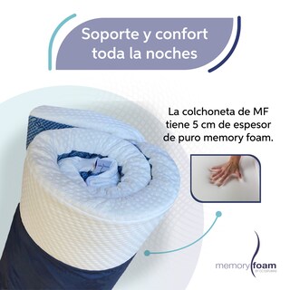 Foto 3 | Colchoneta Memory Foam Individual Blanca