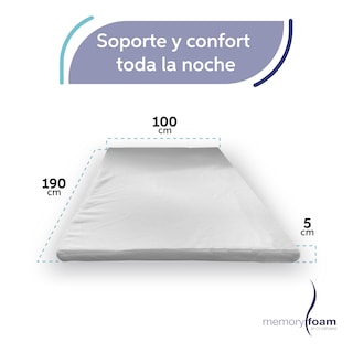 Foto 5 | Colchoneta Memory Foam Individual Blanca