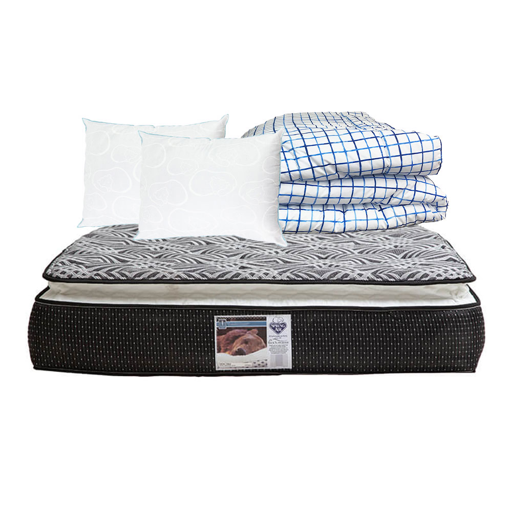 Foto 2 pulgar | Colchon Spring Air Omega Queen Size +2 Almohadas Oso +edredon Palermo