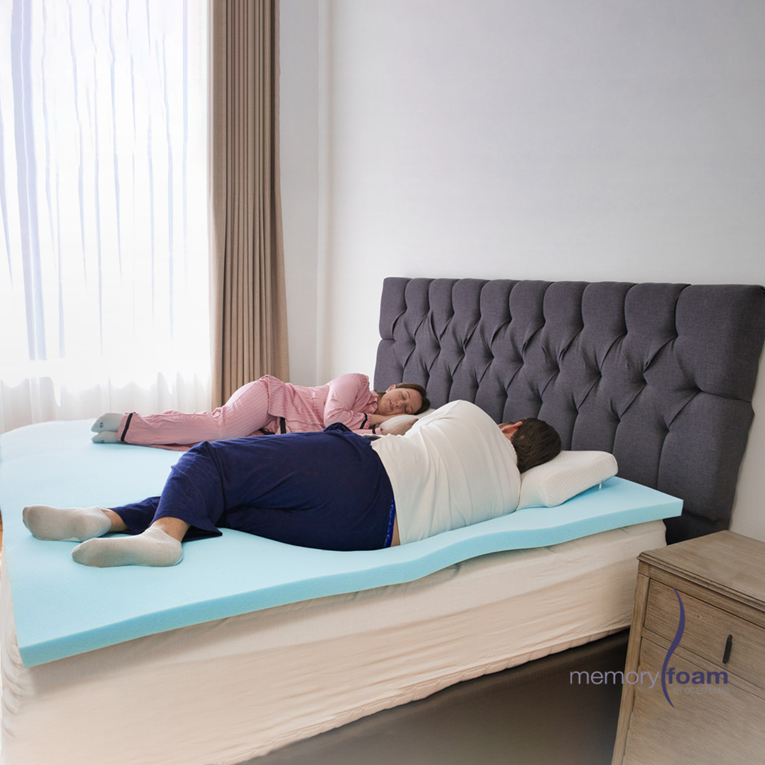 Foto 7 pulgar | Colchoneta Fresca Memory Foam King Size Azul