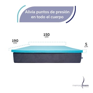 Foto 5 | Colchoneta Fresca Memory Foam Queen Size Azul