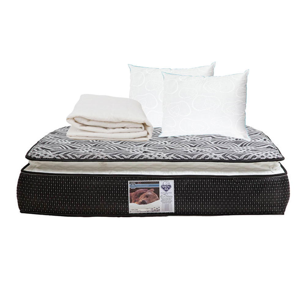 Colchon Spring Air Omega Matrimonial +2 Almohadas Oso +protector De Colchon