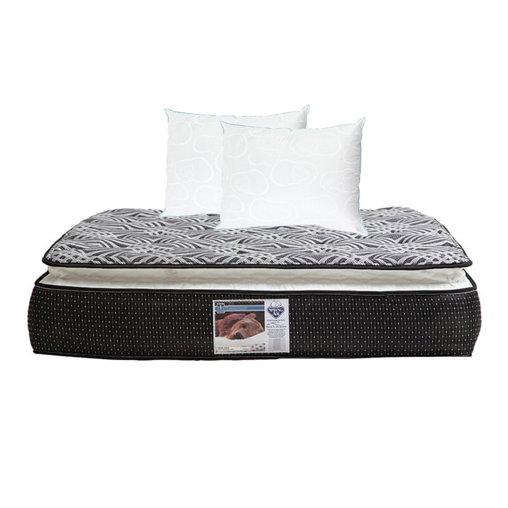 Colchon Spring Air Omega Matrimonial+2 Almohadas Oso