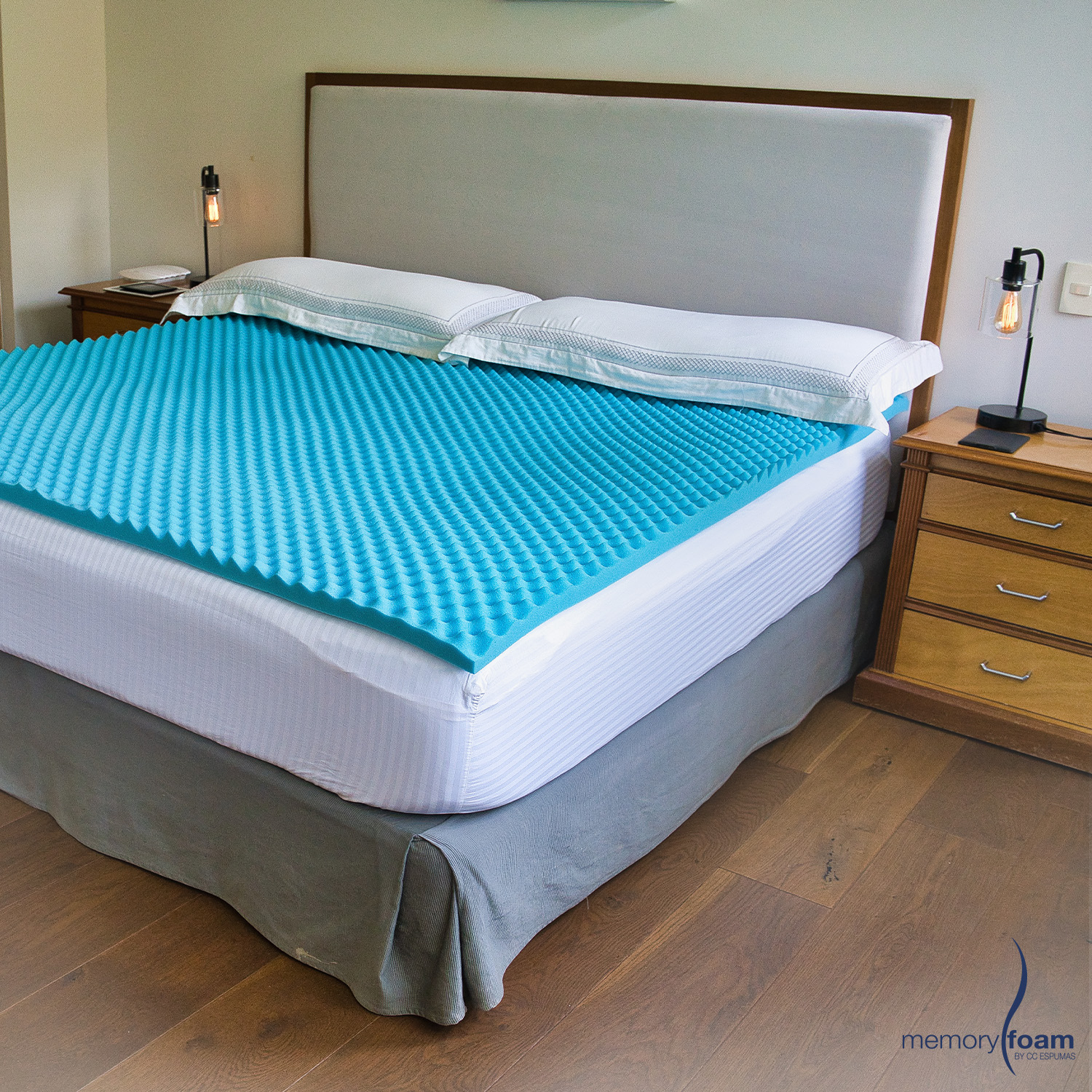 Foto 7 | Colchoneta Cool Wave Memory Foam King Size Azul