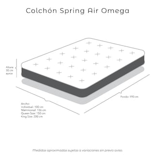 Foto 3 | Colchon Spring Air Omega Queen Size +almohada Oso+protector De Colchon +sabanas+edredon Palermo
