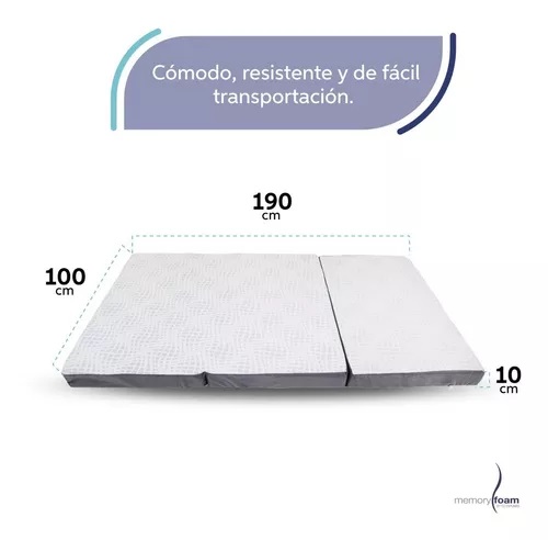 Foto 2 | Colchón Plegable Memory Foam Silver Edition Individual color Gris