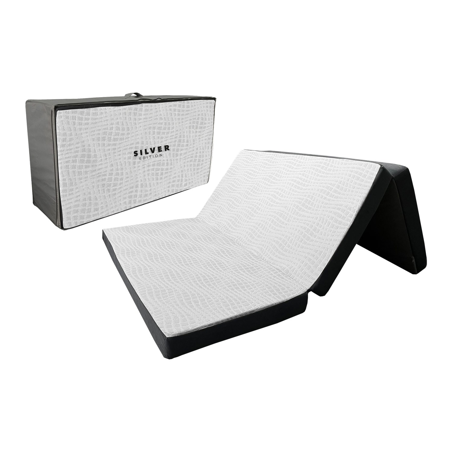 Colchón Plegable Memory Foam Silver Edition Matrimonial color Gris $2,019