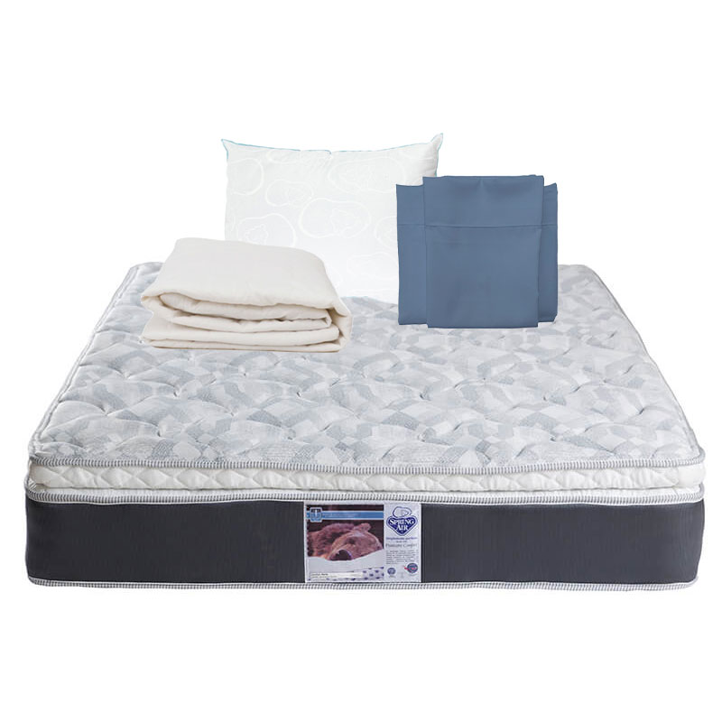 Colchón Spring Air King Size + Almohada Oso + Protector + Sábanas