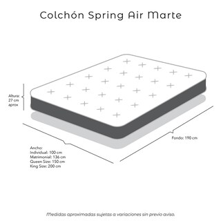 Foto 8 | Colchón Spring Air King Size + Almohada Oso + Protector + Sábanas + Edredón