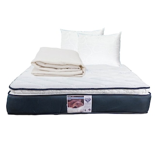 Foto 1 | Colchón Spring Air Mónaco Matrimonial + 2 Almohadas Osos + Protector