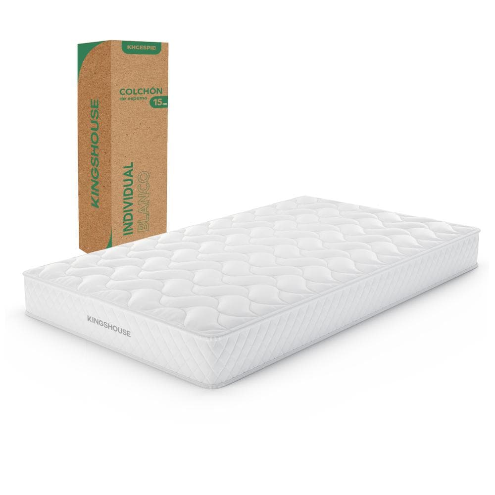 Colchón Individual Blanco en Caja 15 cm Alto Memory Foam Kingshouse $1,699