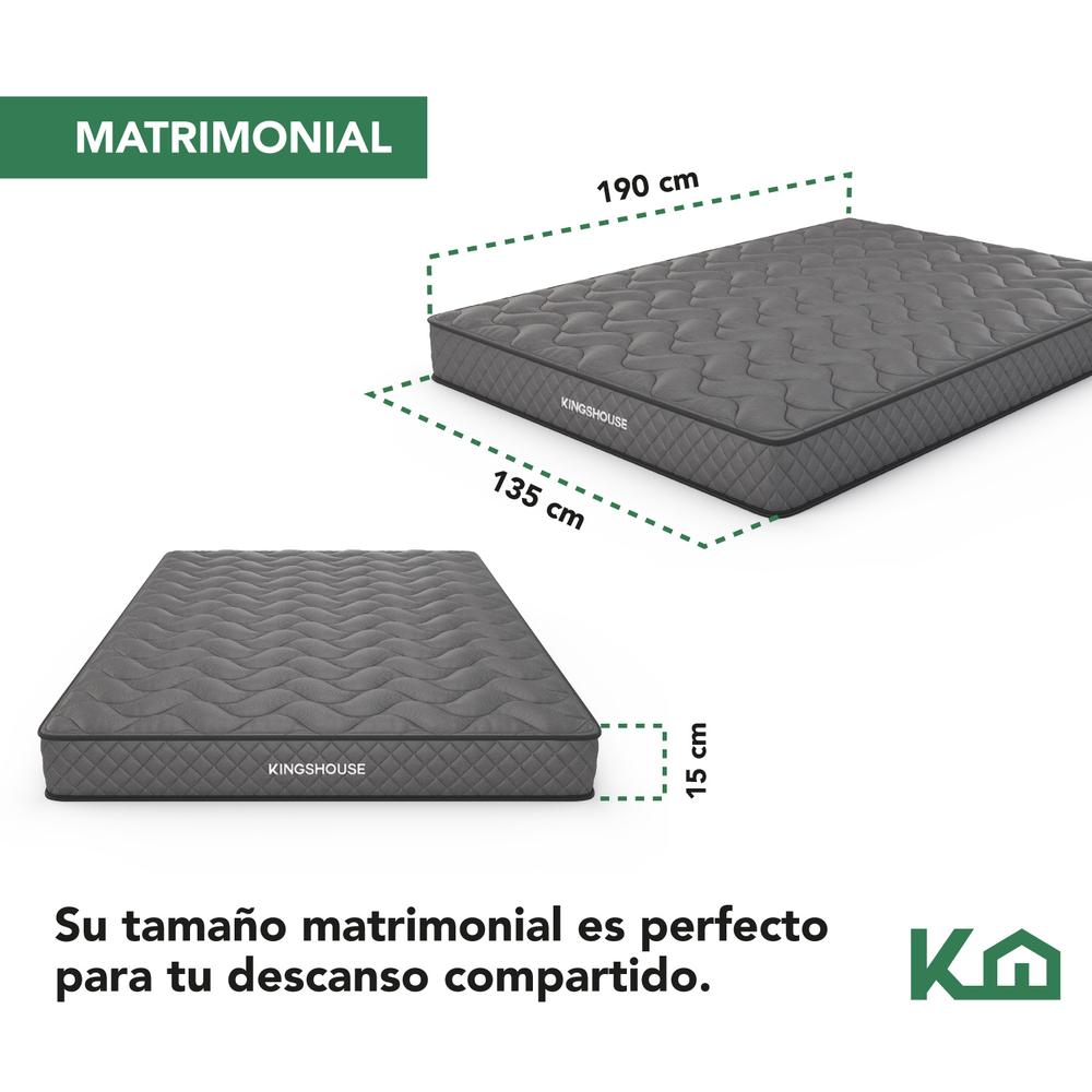 Foto 6 pulgar | Colchón KingsHouse Matrimonial en Caja 15 cm Alto Memory Foam