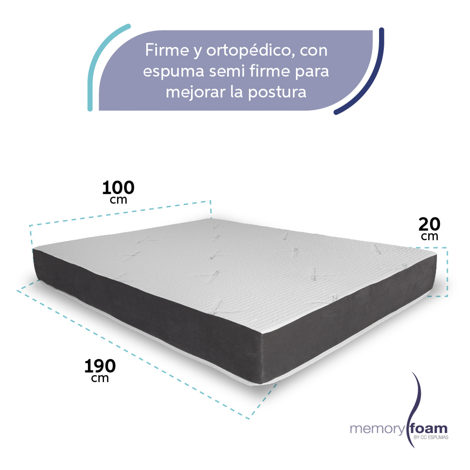 Foto 6 pulgar | Colchón Essential De Memory Foam Firmeza Media Firmeza Y Soporte Blanco Individual