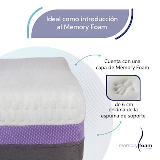 Foto 3 | Colchón Good Matrimonial De Memory Foam 6 Cm De Memory Foam Firmeza Media Confort Y Soporte Máximo Blanco Matrimonial