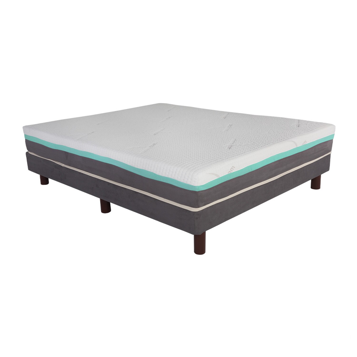 Colchón Best King Size De Memory Foam 7 Cm De Memory Foam Firmeza Media Confort Y Soporte Blanco King Size $23,129