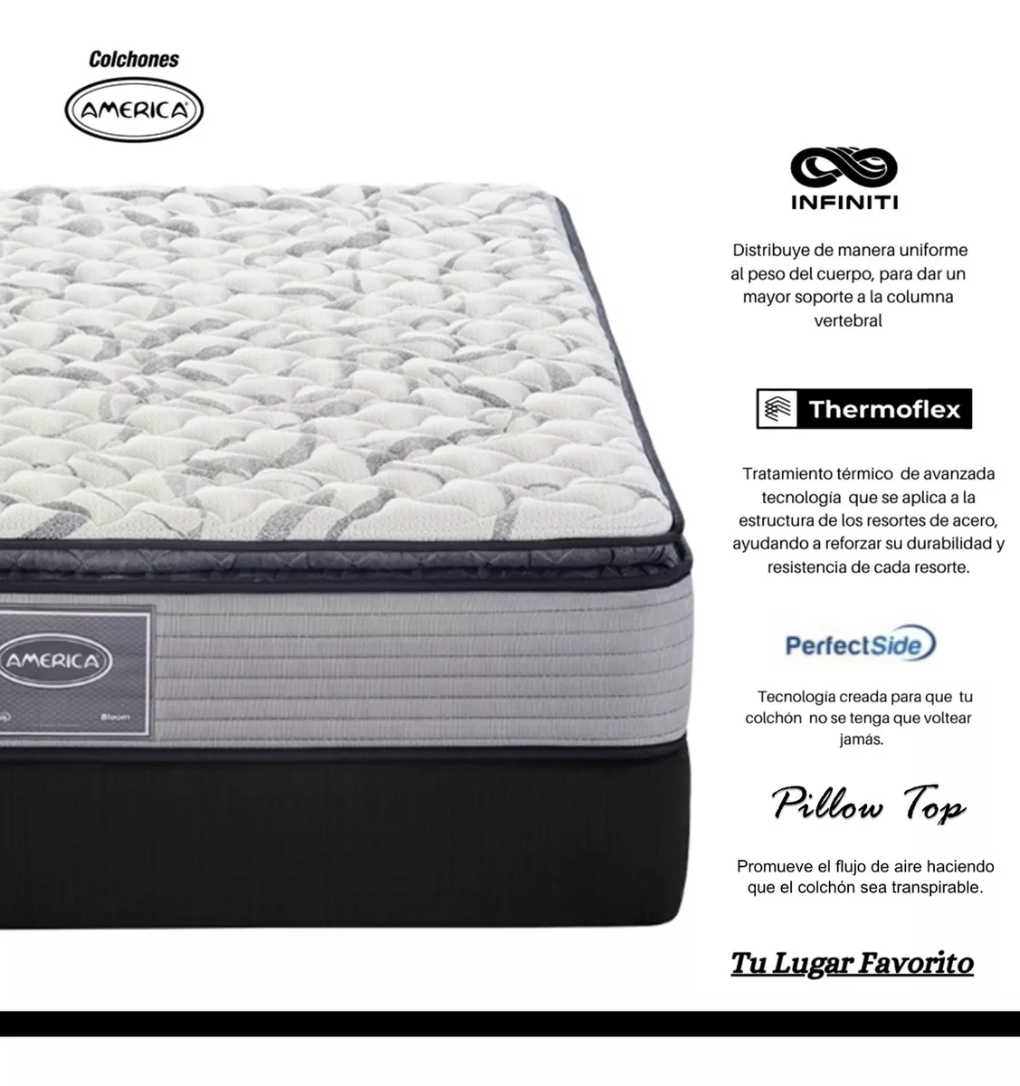 Foto 7 | Colchon Matrimonial America Perfect Side + 1 Cama Para Mascota