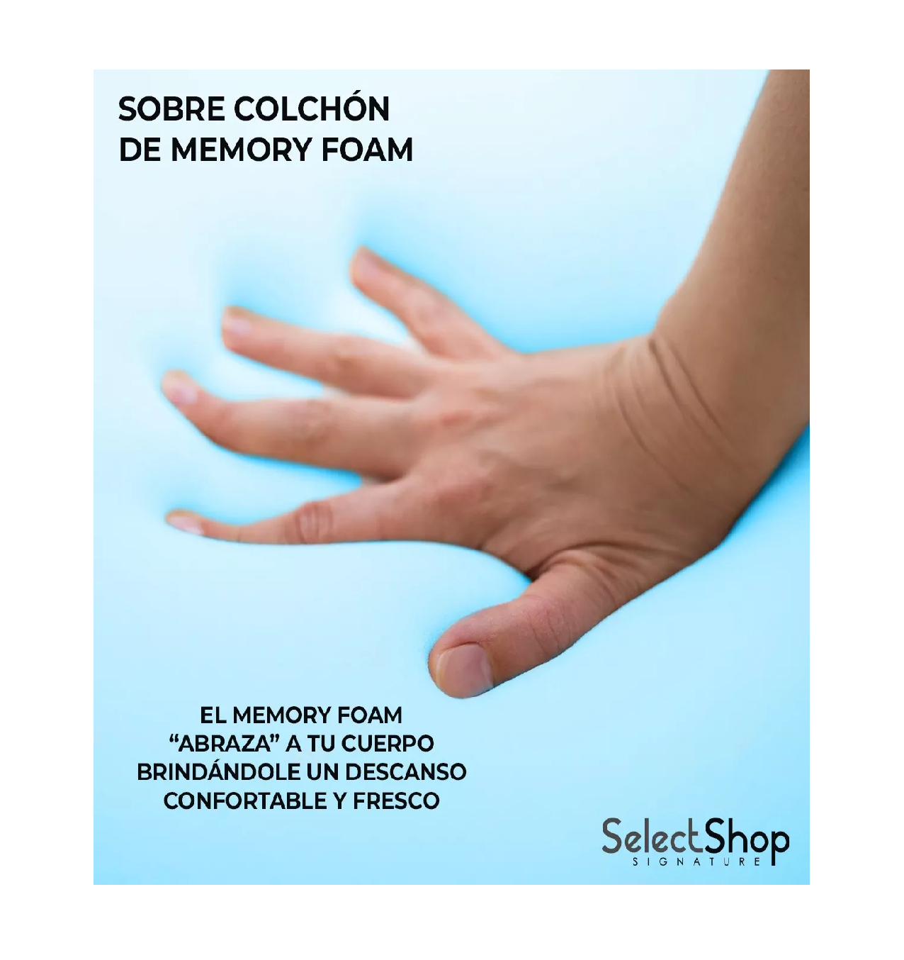 Foto 4 pulgar | Colchoneta Memory Foam Matrimonial Fresca 5 cm Azul