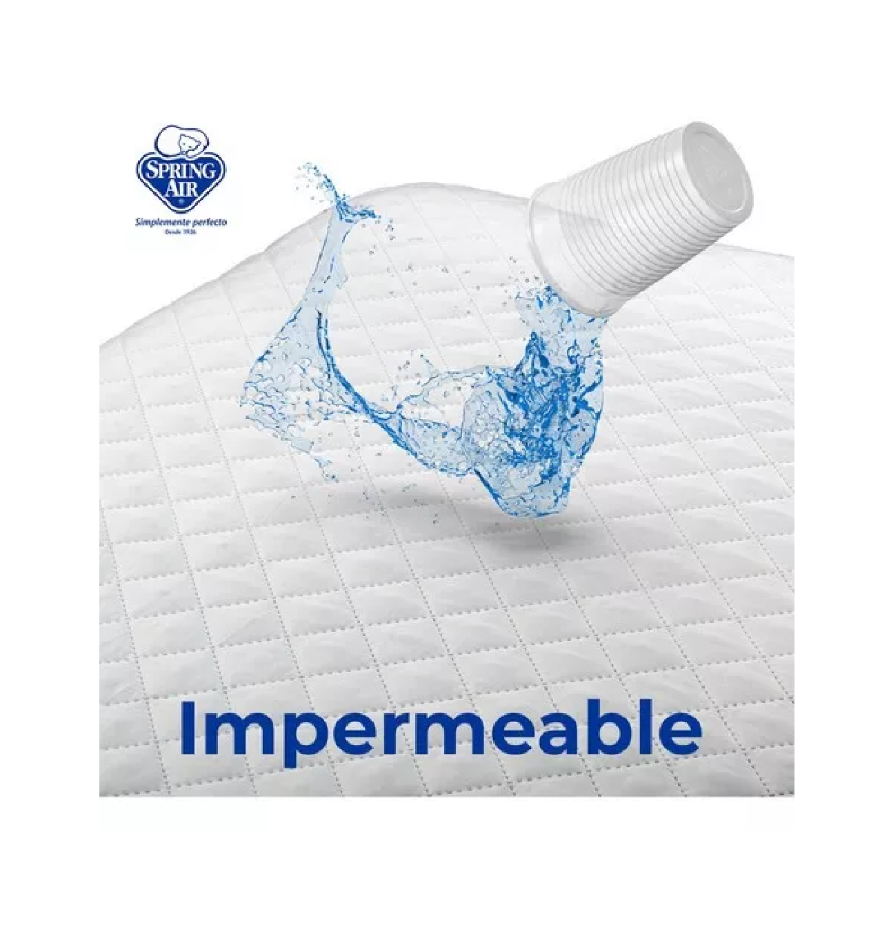 Foto 5 pulgar | Protector De Colchón Impermeable Antibacterial Ajustable Hasta 45 Cm De Altura 152 Cm Blanco