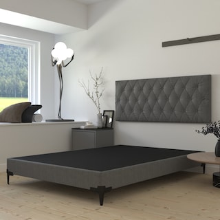 Foto 5 | Base Box Tapiz Queen Size + Cabecera Dormez Gris