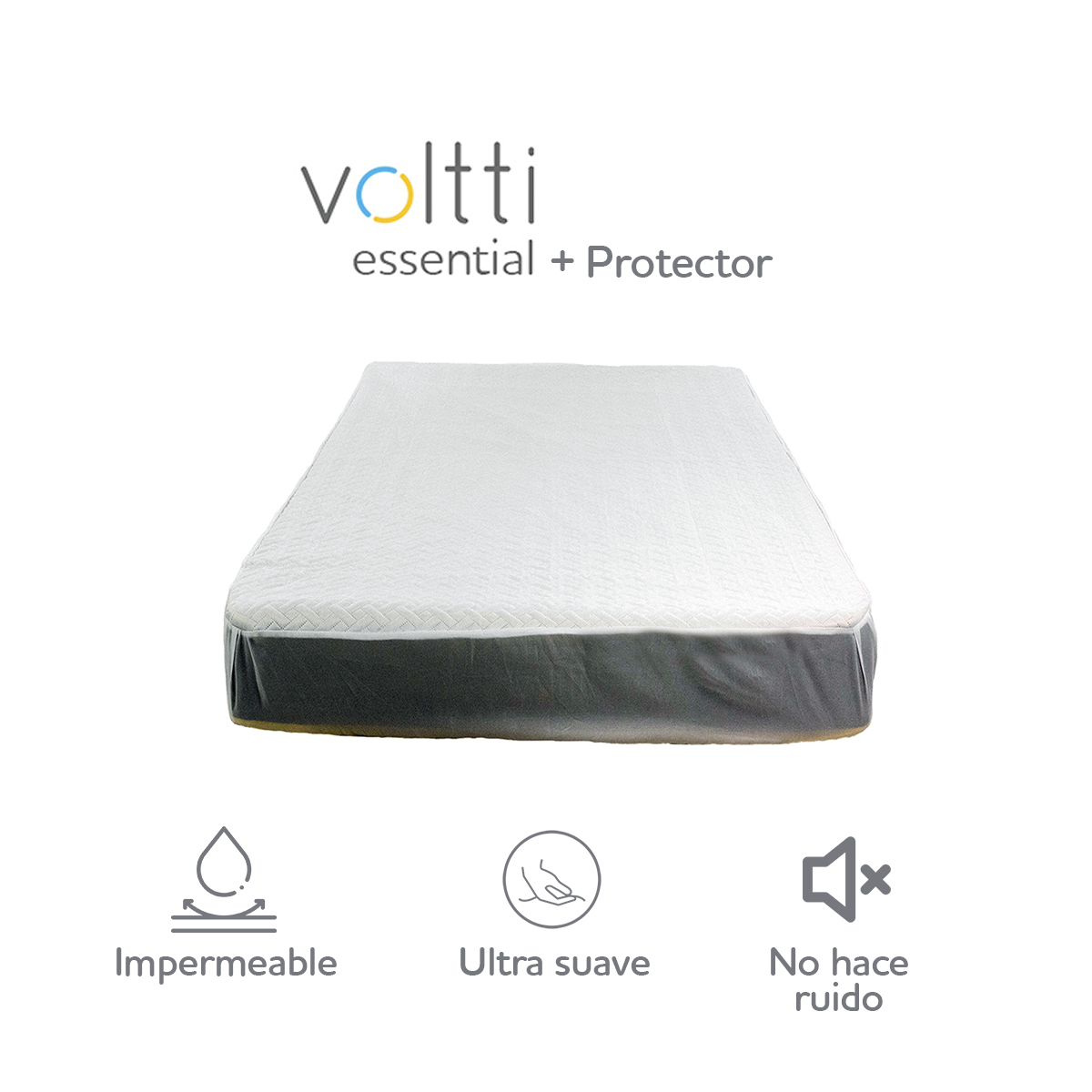 Foto 3 pulgar | Colchón Individual Voltti Essential Hibrido + Protector Impermeable Blanco