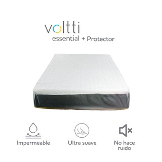 Foto 2 | Colchón Individual Voltti Essential Hibrido + Protector Impermeable Blanco