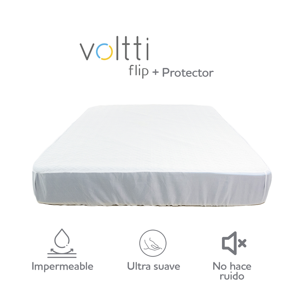 Foto 3 pulgar | Colchón Individual Voltti Flip Doble Comfort Reversible + Protector Impermeable Blanco