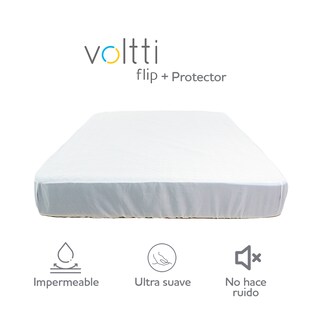 Foto 2 | Combo de Colchón Individual Voltti Flip Doble Comfort Reversible + Protector Impermeable Y Ultrasuave Blanco