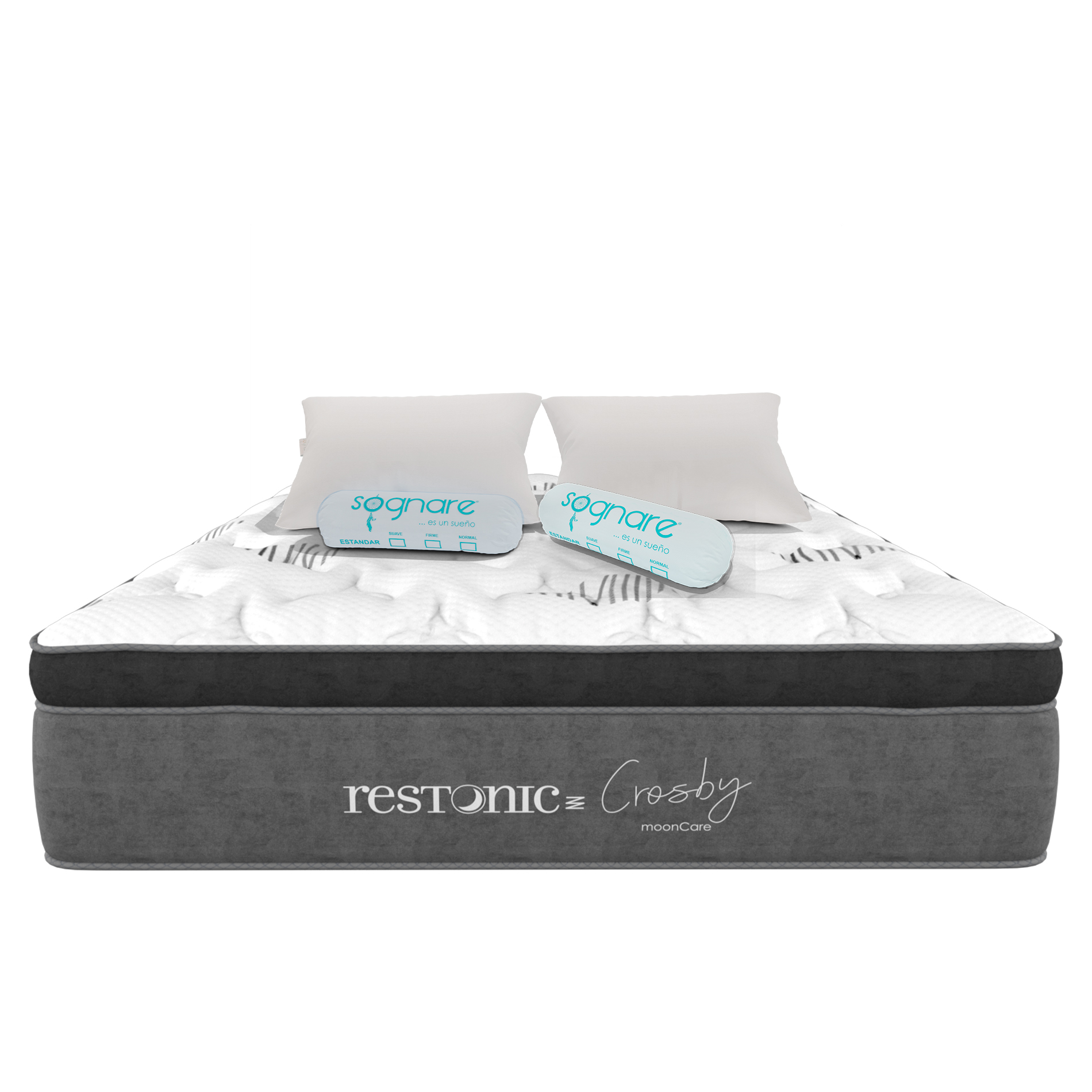 Colchón Restonic Individual Foam Spring Confort + 2 Almohadas