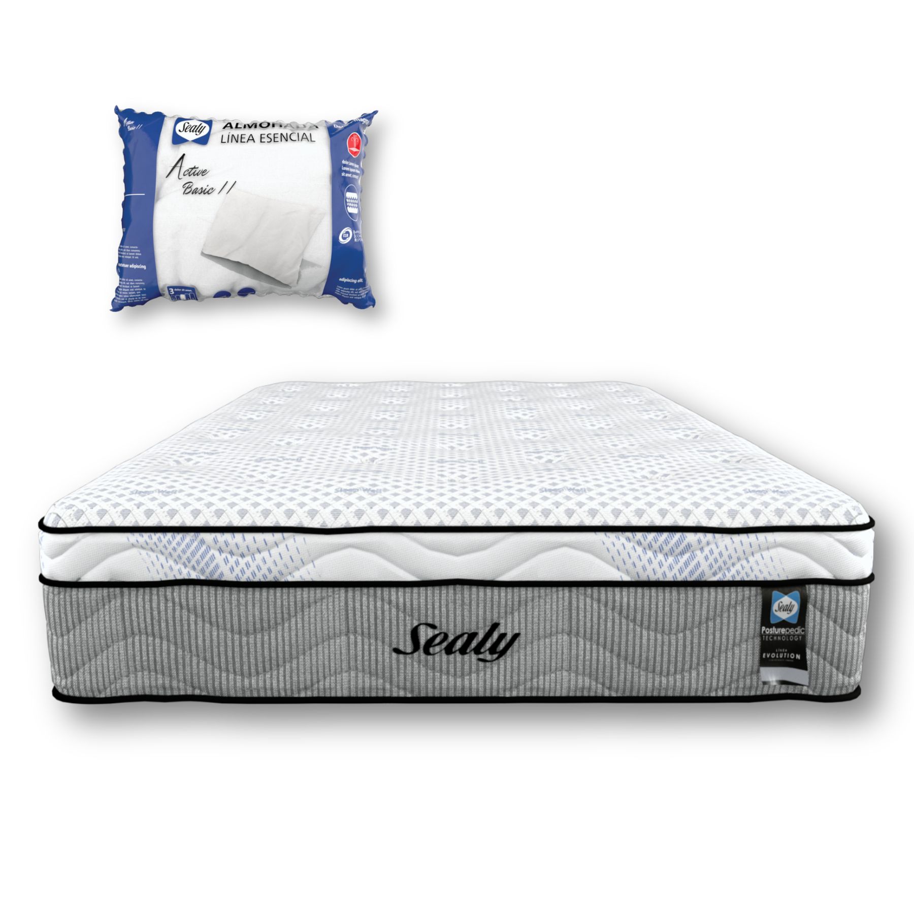 Colchón Sealy Queen Size  Tecnología Firm Confort + Almohada Sealy