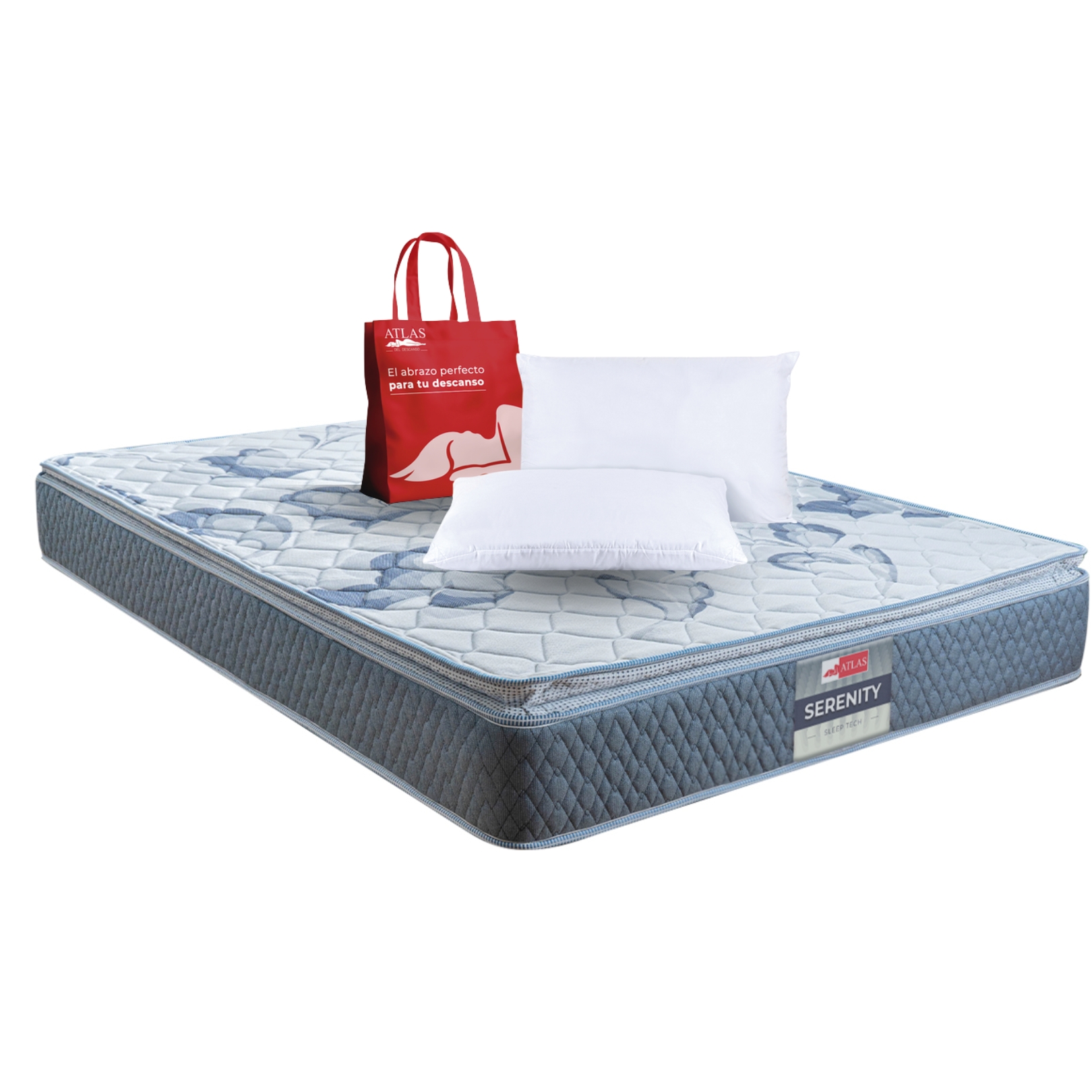 Foto 1 | Colchón King Size Serenity Más Pack Con 2 Almohadas Atlas