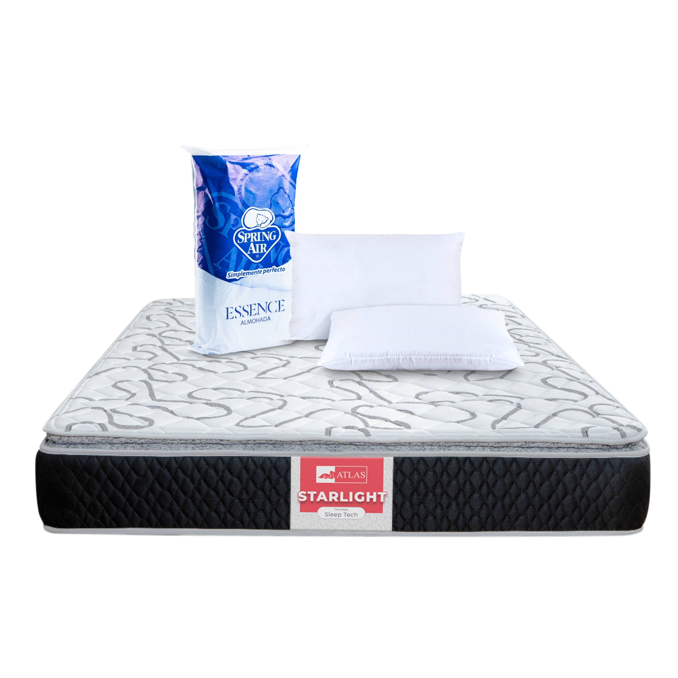 Foto 1 | Colchón Individual Atlas Starlight Más Pack Con 2 Almohadas