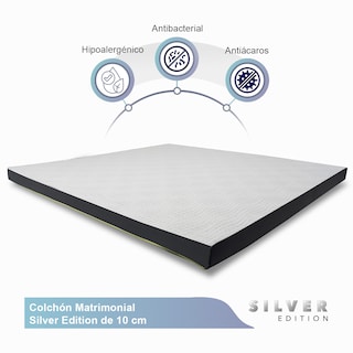 Foto 2 | Colchón Matrimonial Memory Foam Silver Edition Espuma de 10 cm