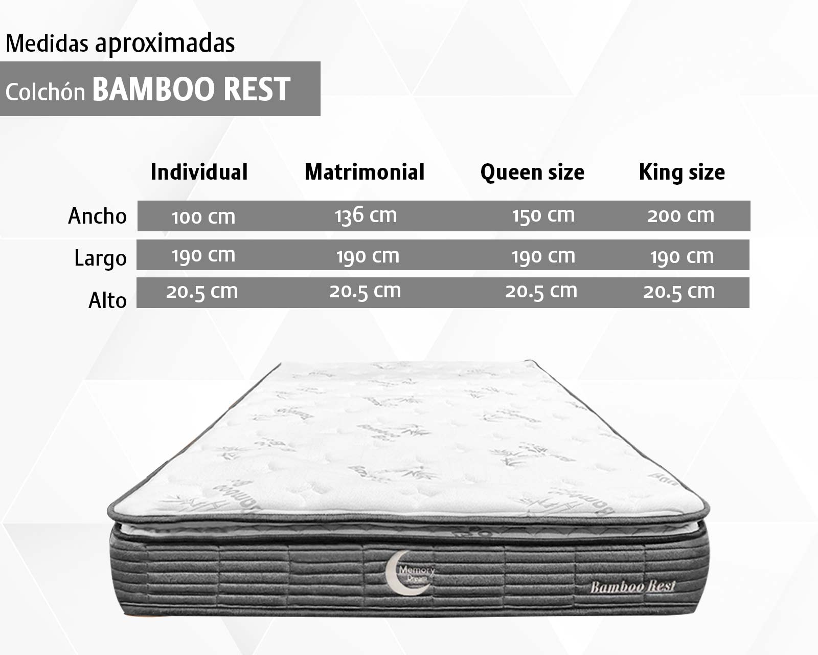 Foto 6 pulgar | Colchón King Size Memory Dream Bamboo Rest