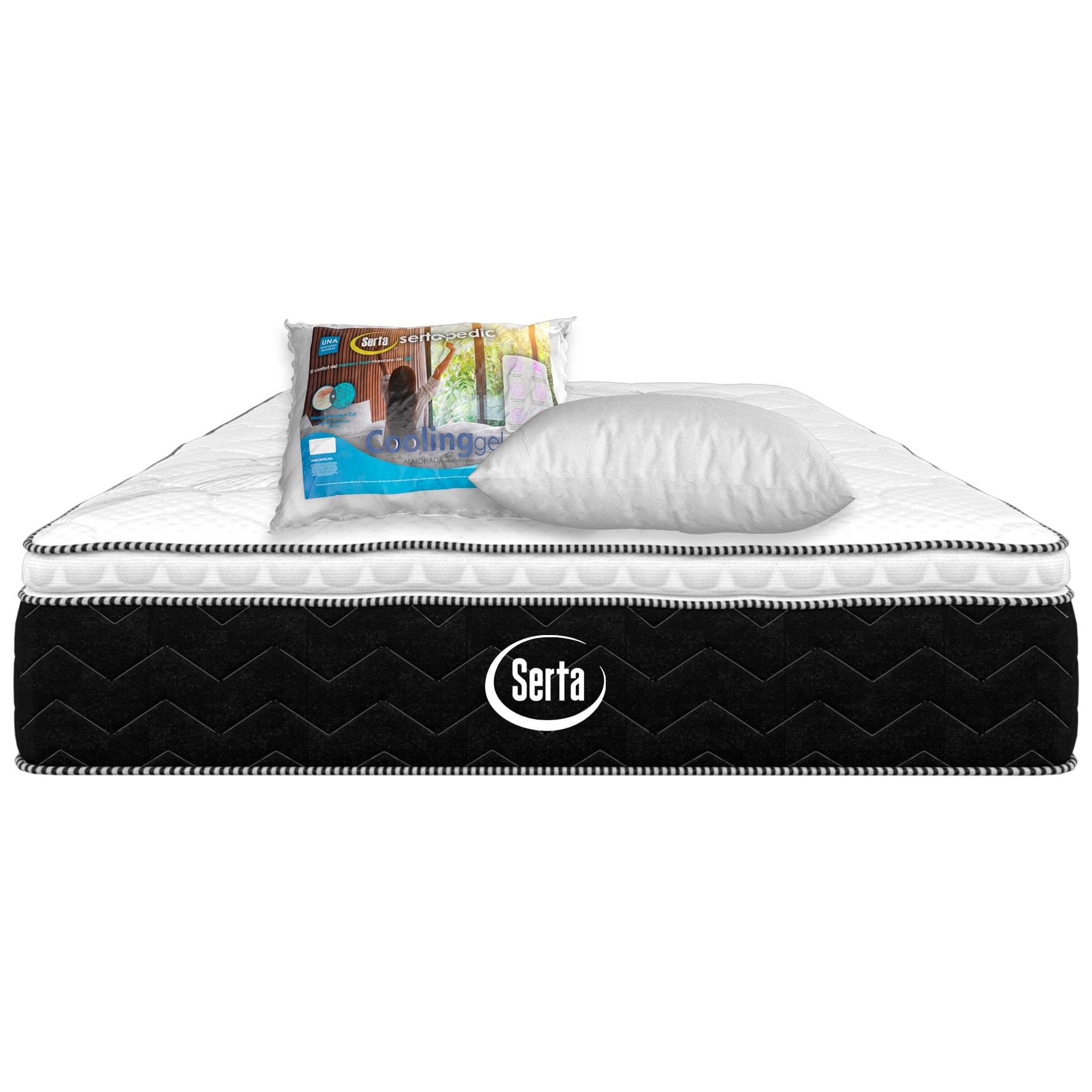 Colchón Serta Individual Hipoalergénico + Almohada Memory Foam $3,899