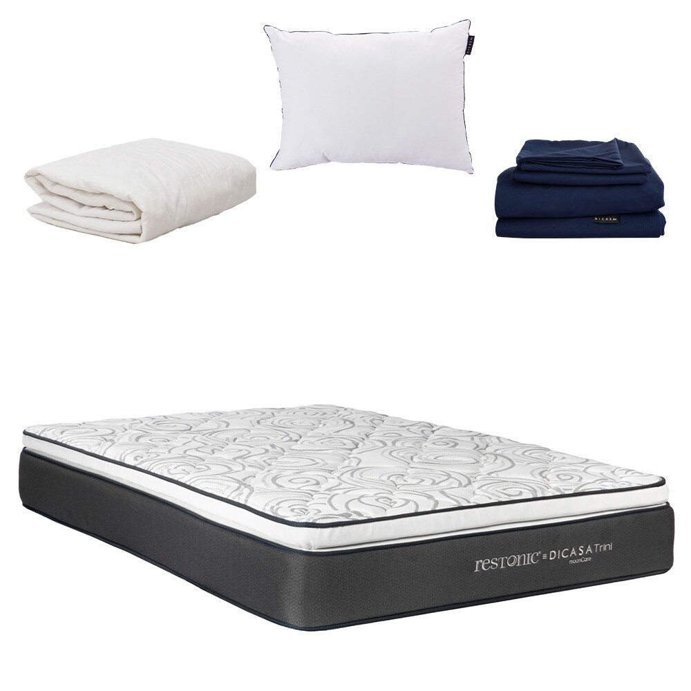 Colchón Dicasa Trini Matrimonial + Almohada One + Protector De Colchón + Sabanas Softy $5,349