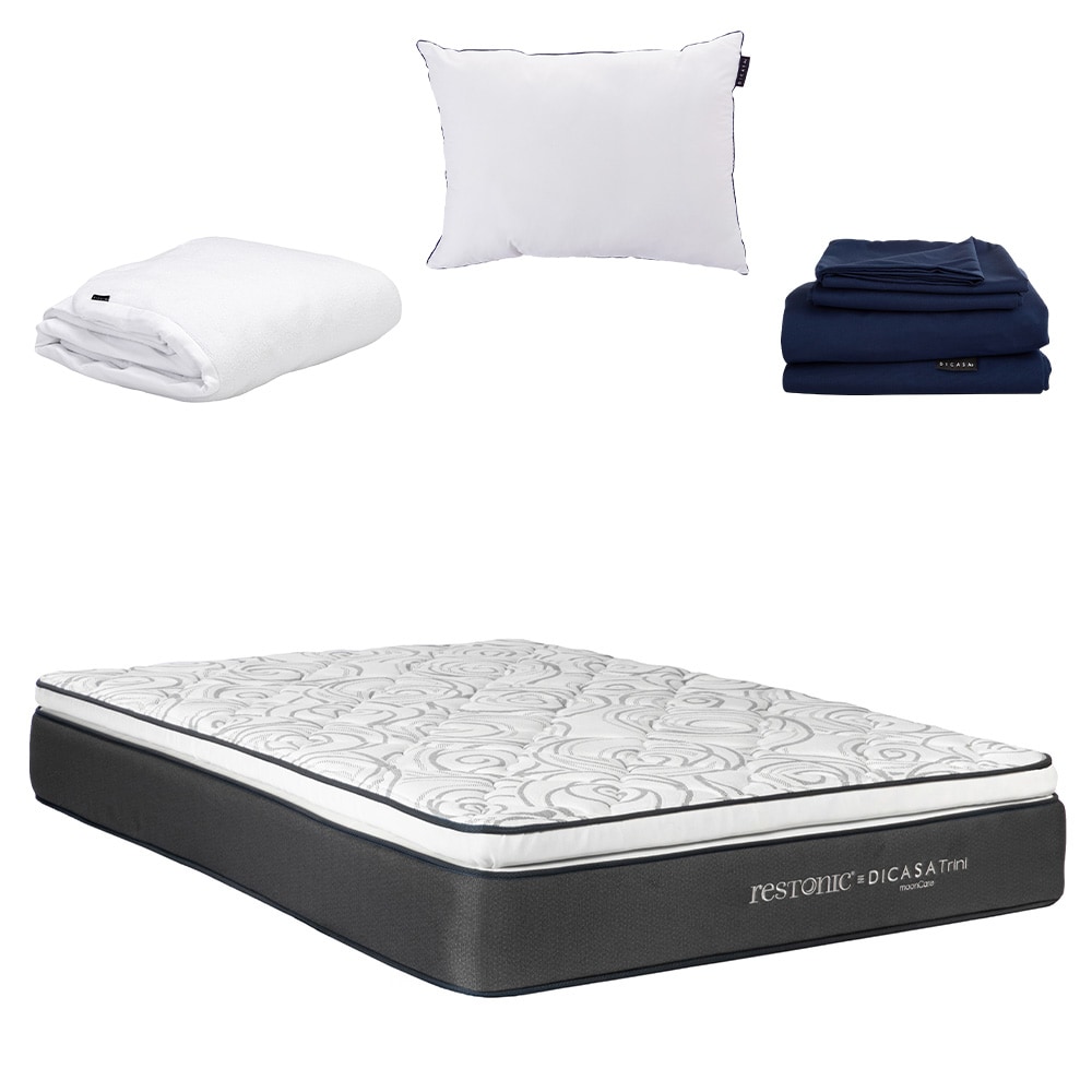 Colchón Dicasa Trini Matrimonial + Almohada One + Protector de Colchón Cloud + Sábanas Softy $5,249