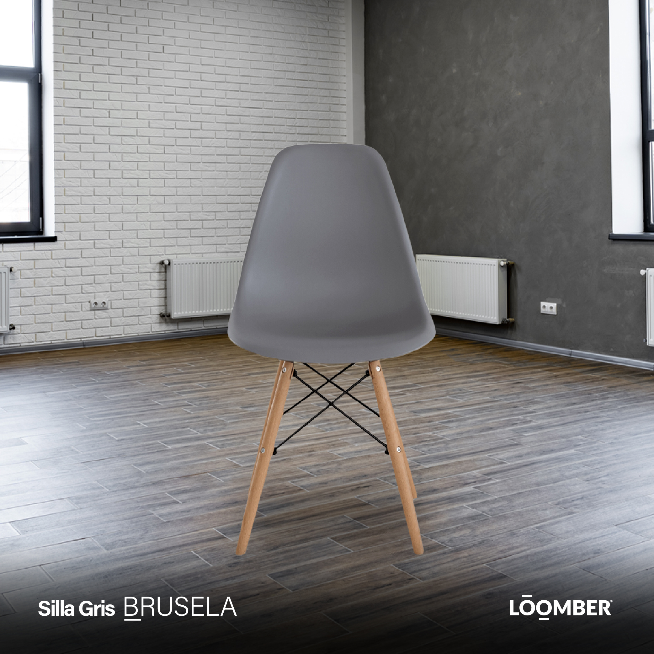 Foto 2 | Silla Bruselas Gris Set De 4